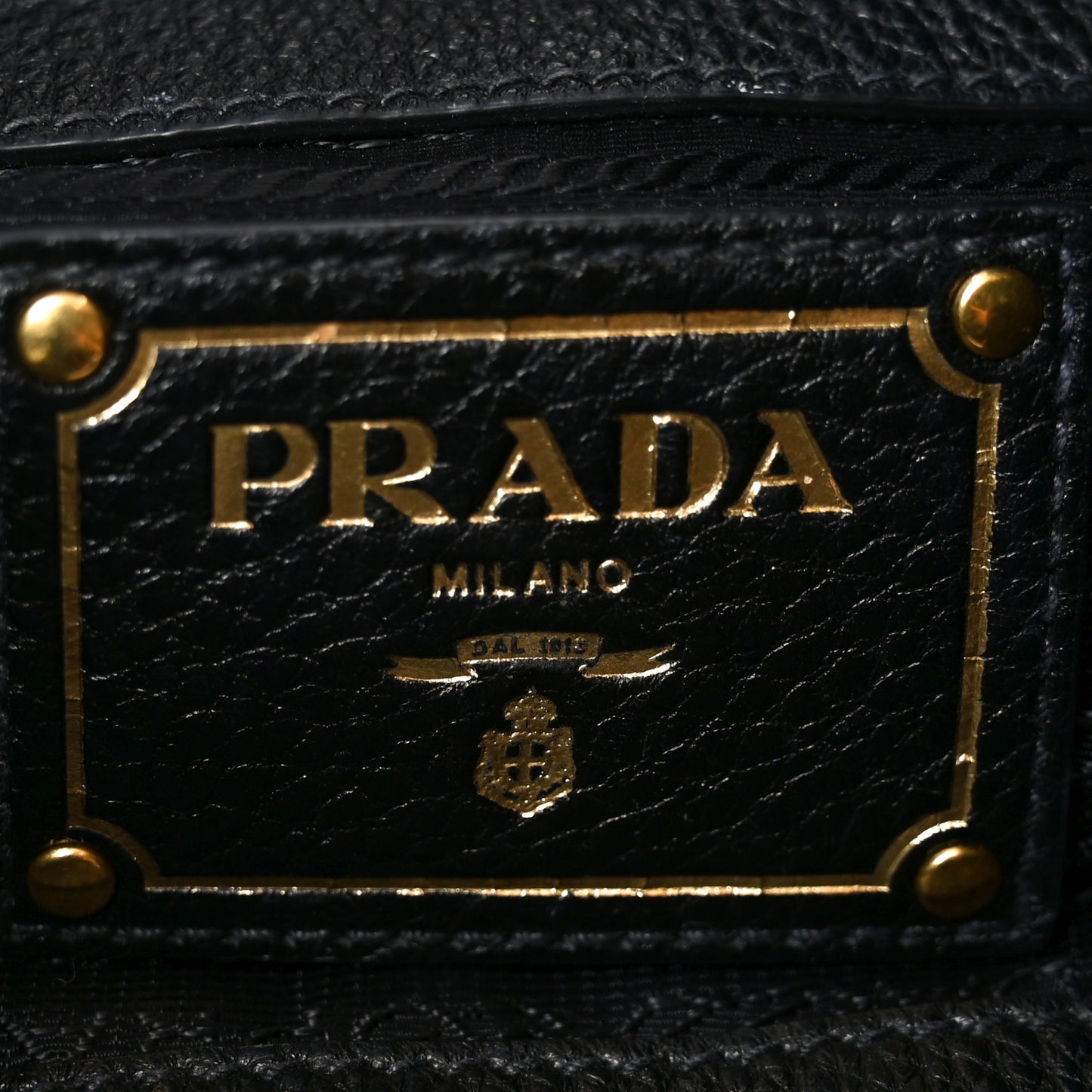 Vitello Phenix Embossed Logo Hobo Black