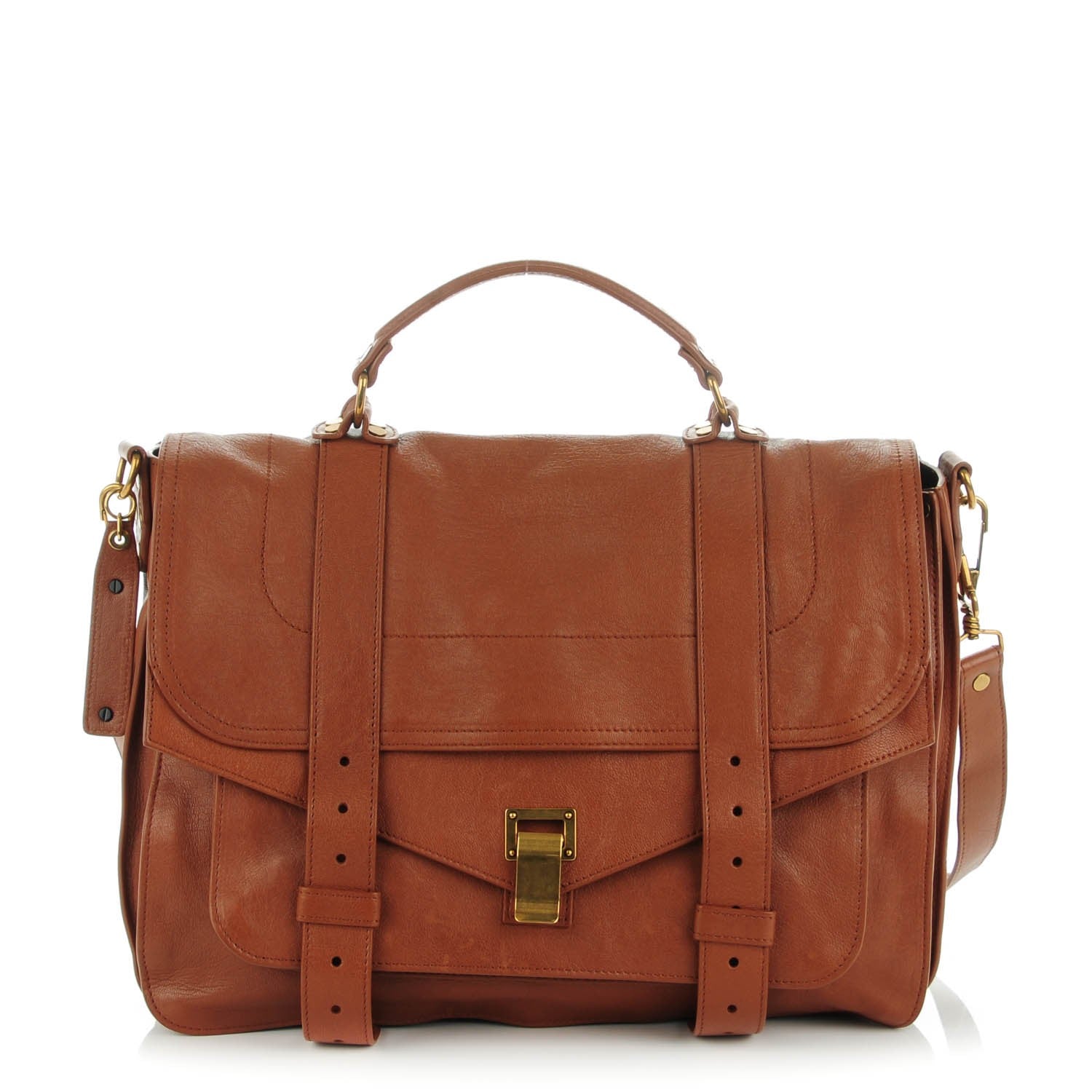 Proenza Schouler Lambskin Large PS1 Satchel Saddle 1 of 8