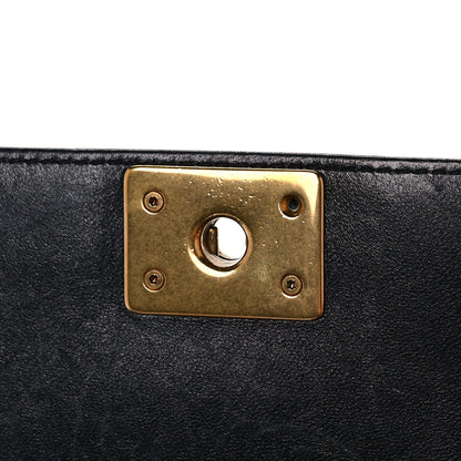 Chanel Lambskin Quilted Boy Flap Clutch Black 13 of 15