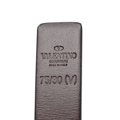 Valentino Garavani Glossy Calfskin VLogo Reversible 40mm Belt 75/30 Rubino White 5 of 10