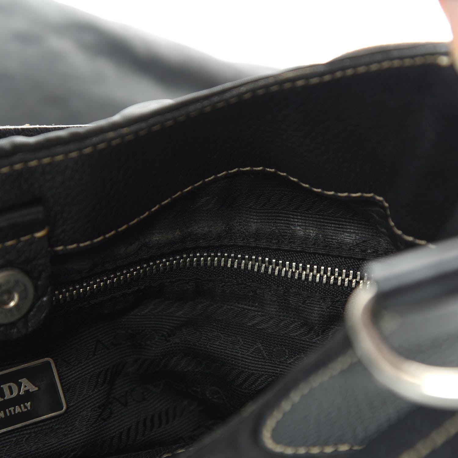 Prada Tessuto Nylon Hobo Black 13 of 27
