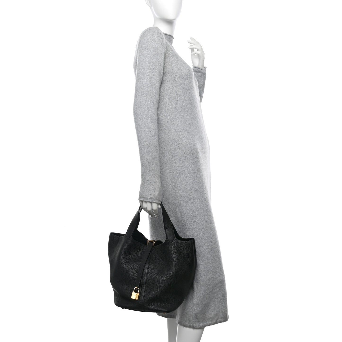 Taurillon Clemence Picotin Lock 26 GM Black
