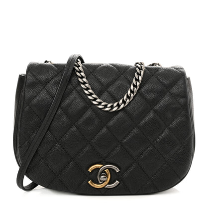 Chanel Calfskin Quilted Small Casual Pocket Messenger Flap Black 1 of 10