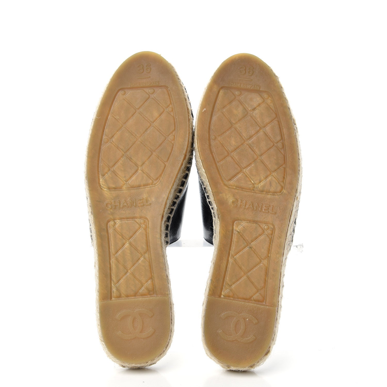 Chanel Iridescent Goatskin Patent CC Espadrille Mules 36 Black 6 of 11