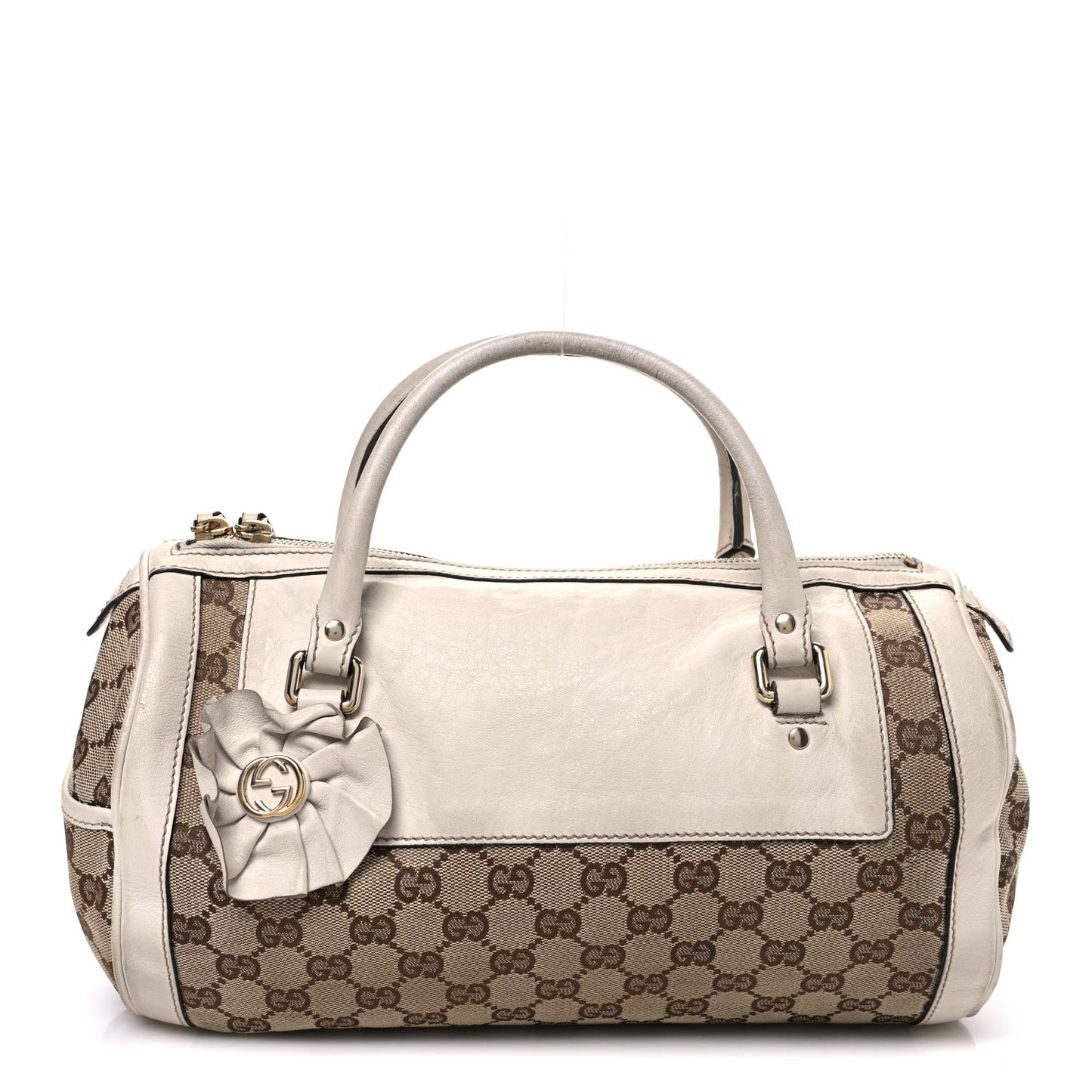 Monogram Trophy Satchel Beige Ebony Mystic White