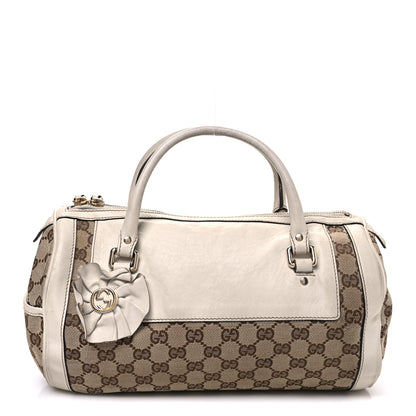 Gucci Monogram Trophy Satchel Beige Ebony Mystic White 1 of 13