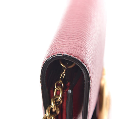 Gucci Calfskin GG Marmont Chain Wallet Vulcanic Red 9 of 10