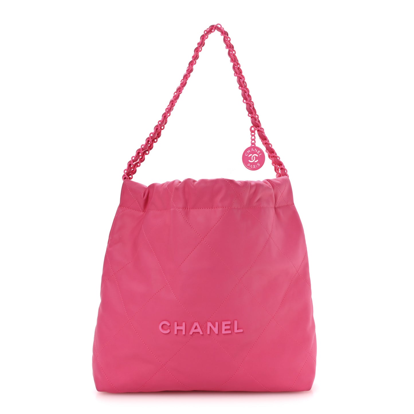 Matte Calfskin Quilted Monochrome Small Chanel 22 Fuchsia
