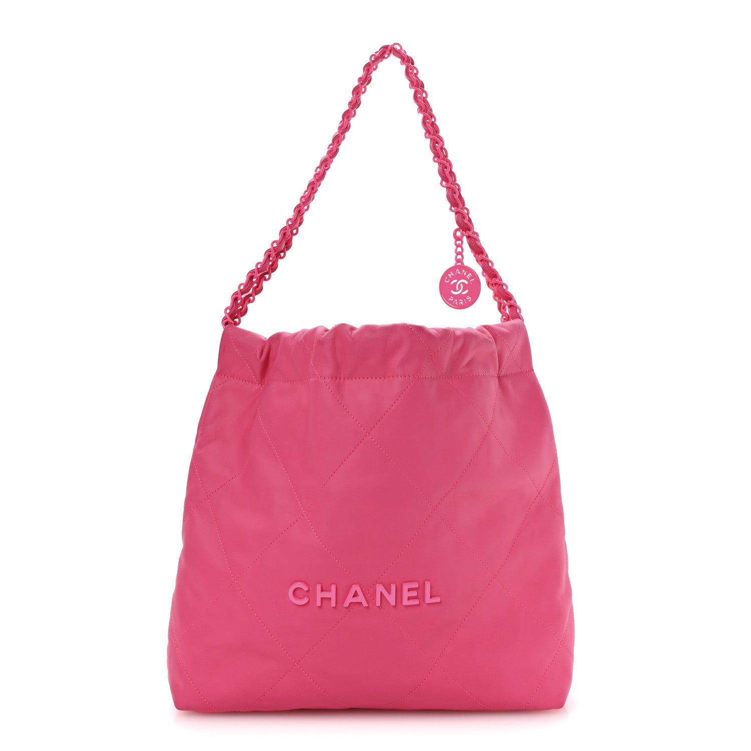 Chanel Matte Calfskin Quilted Monochrome Small Chanel 22 Fuchsia 1 of 11