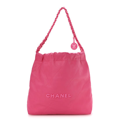 Chanel Matte Calfskin Quilted Monochrome Small Chanel 22 Fuchsia 1 of 11