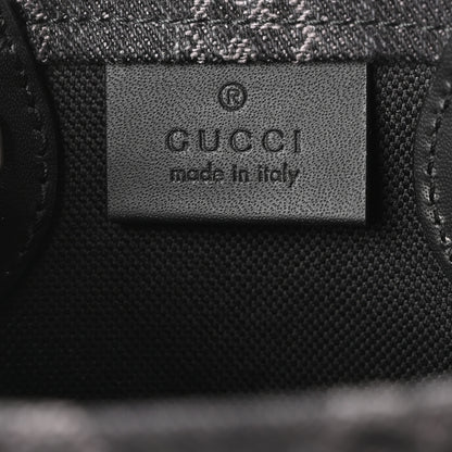 Gucci Denim GG Monogram Calfskin Mini Ophidia Tote Bag Black 6 of 10