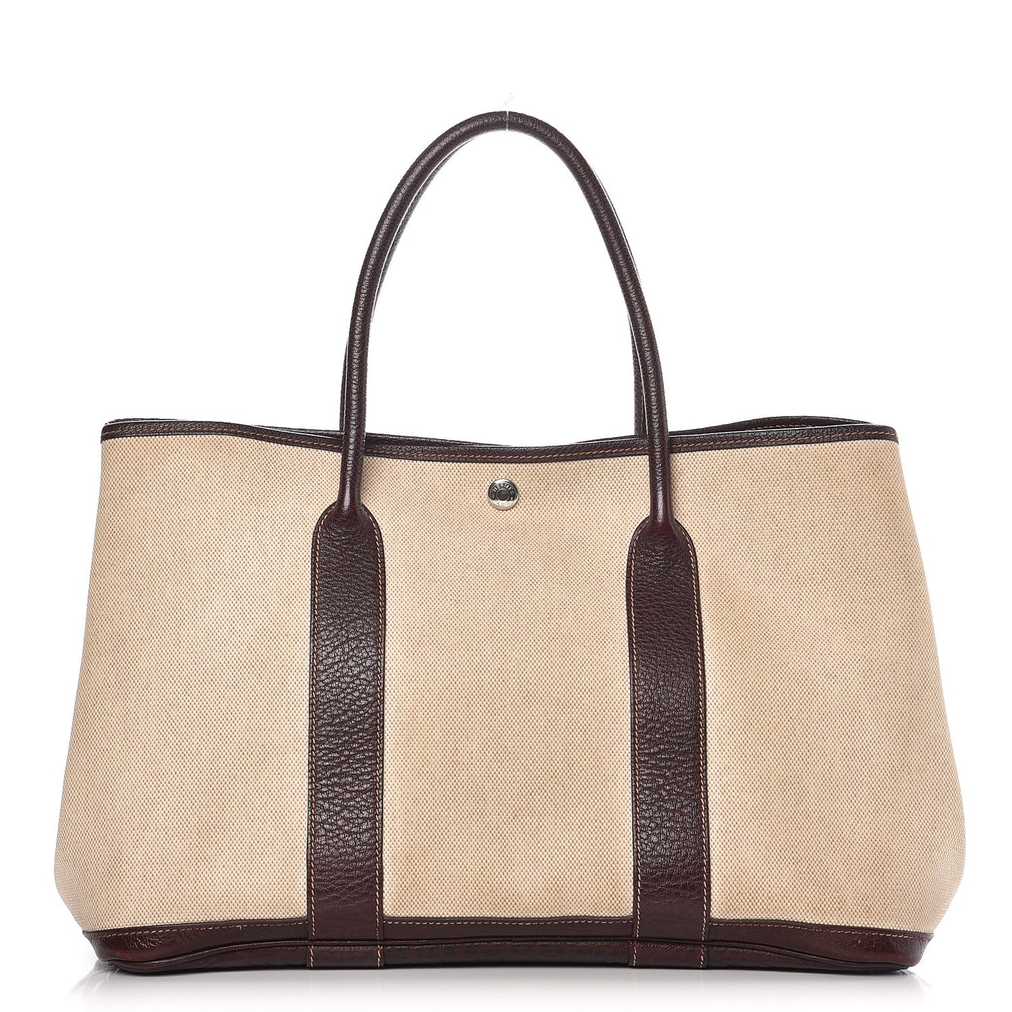 Buffle Skipper Toile Garden Party 36 MM Tote Marron Fonce