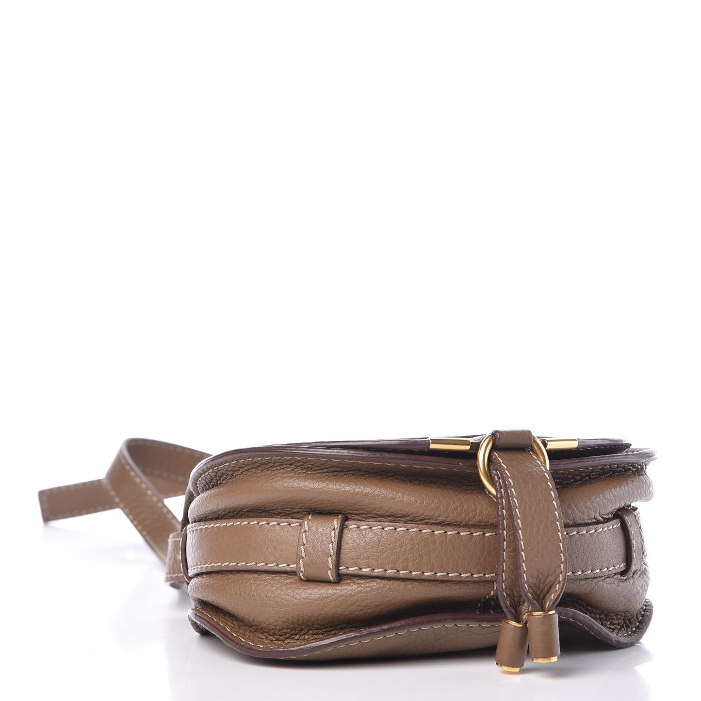 Calfskin Mini Marcie Round Crossbody Bag Nut