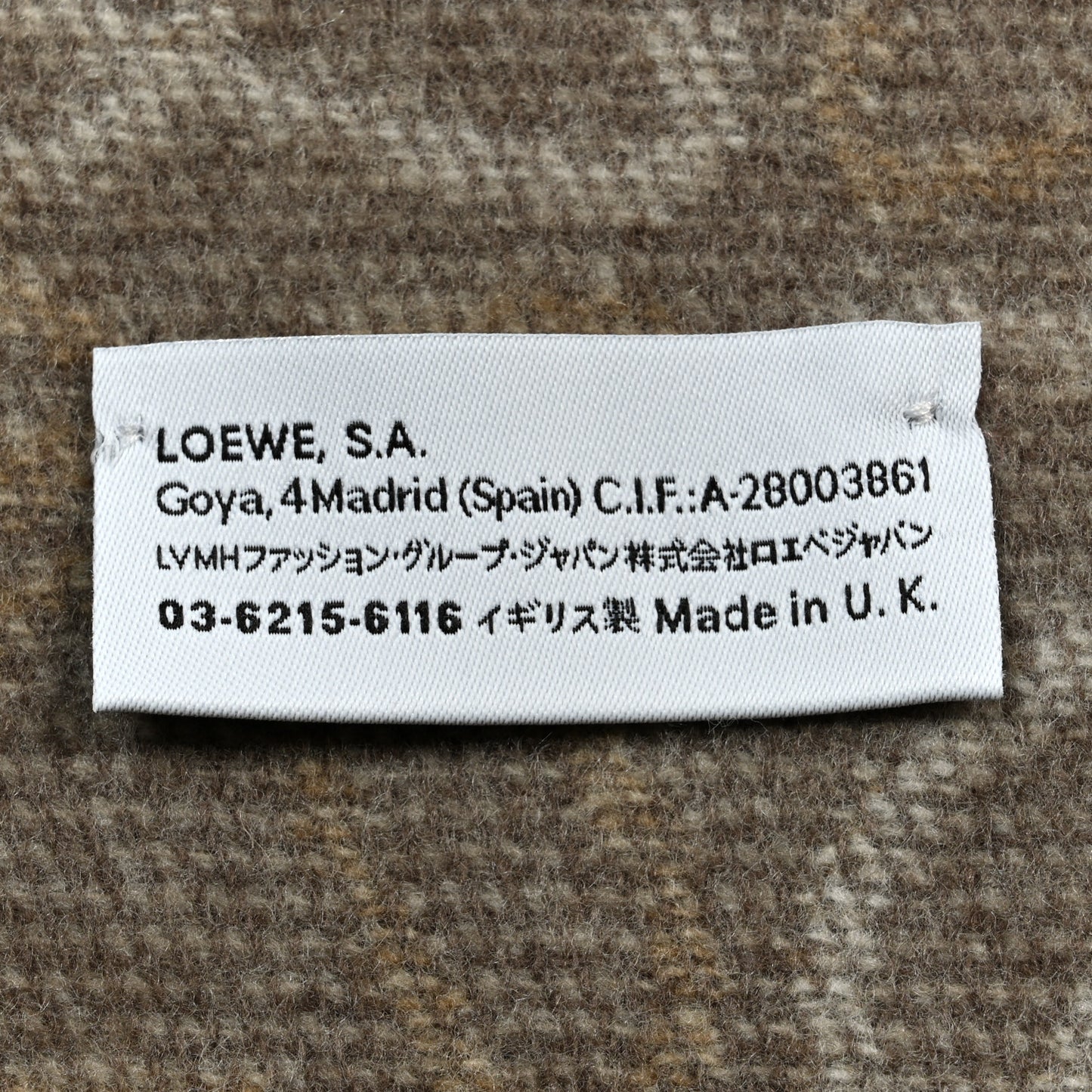 Wool Cashmere Anagram Scarf White Beige