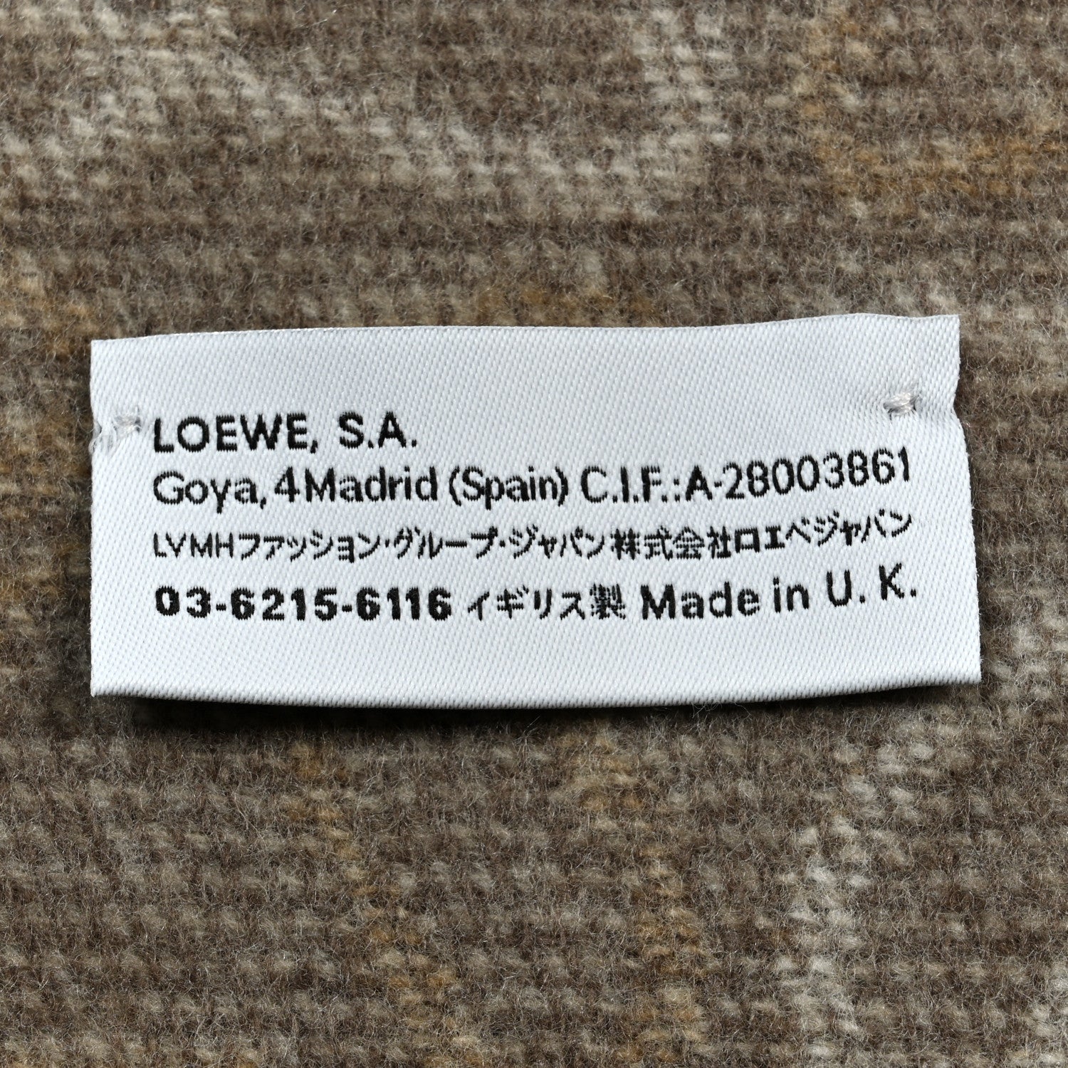 Loewe Wool Cashmere Anagram Scarf White Beige 3 of 3