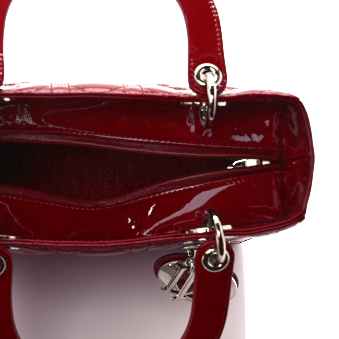 Patent Cannage Medium Lady Dior Burgundy Red