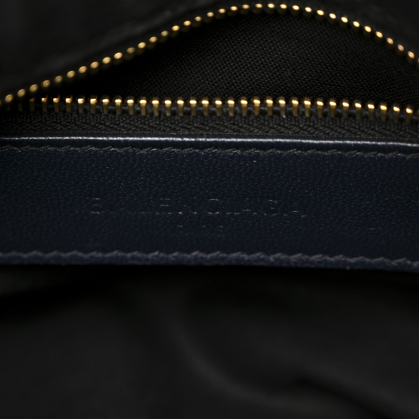 Chevre Gold Metallic Edge Hardware Town Bleu Nuit Dark Sea