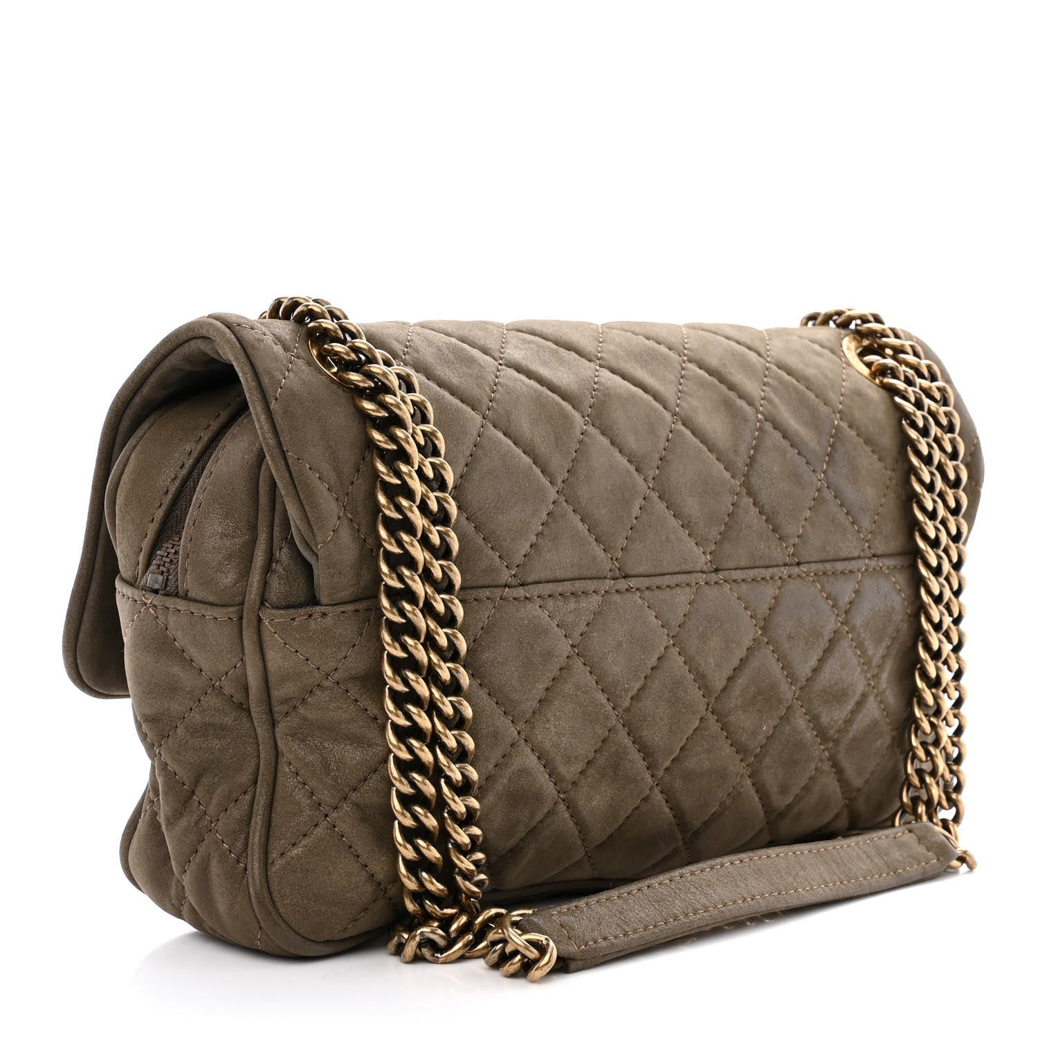 Chanel Iridescent Calfskin Quilted Small Shiva Flap Khaki 3 of 10