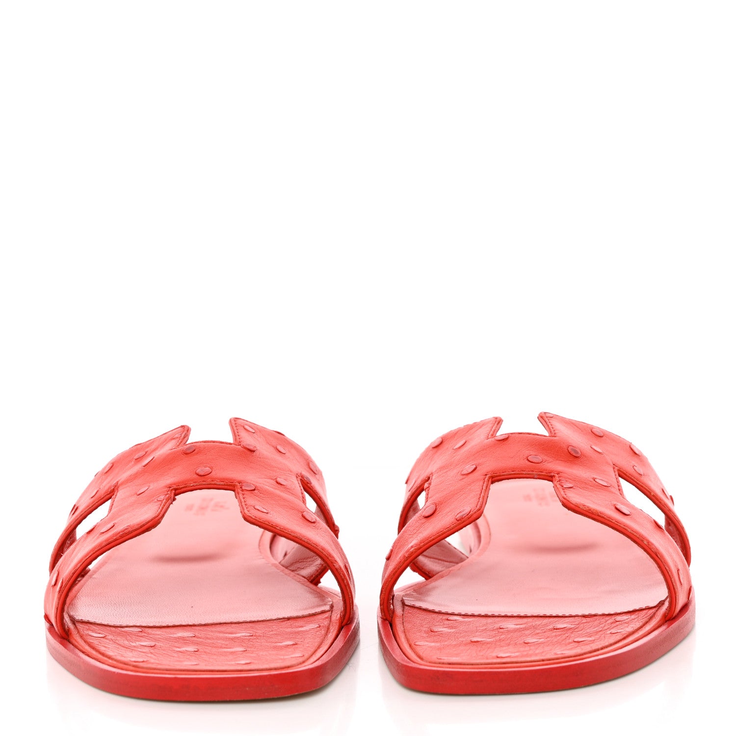 Hermes Ostrich Oran Sandals 41 Jasper Rouge 2 of 12