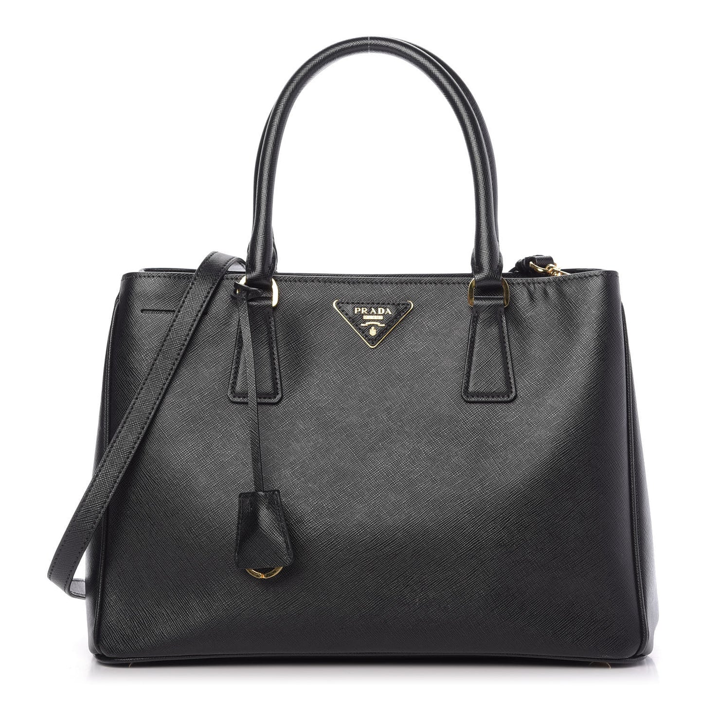 Saffiano Lux Medium Tote Black