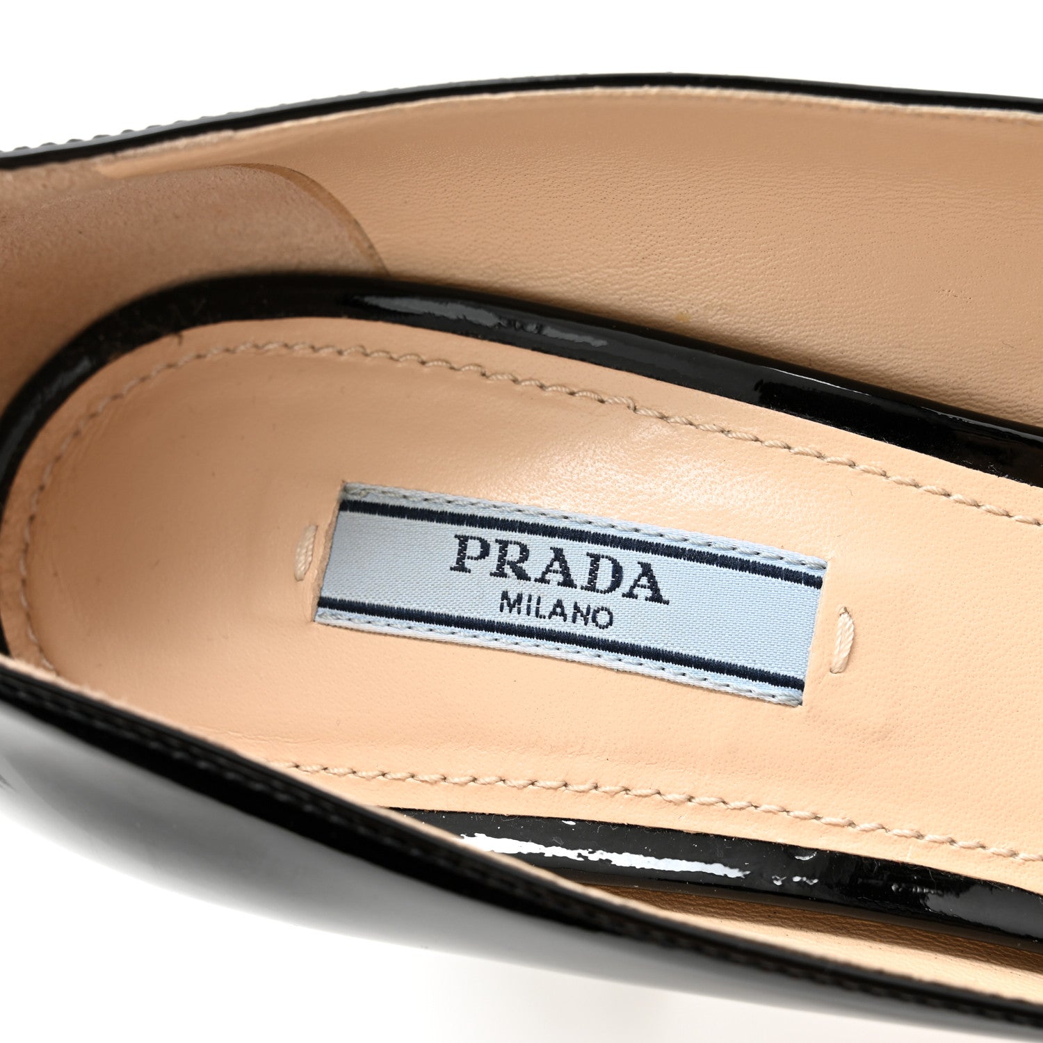 Prada Vernice Metal Triangle Logo 70mm Loafer Pumps 39.5 Black 6 of 10