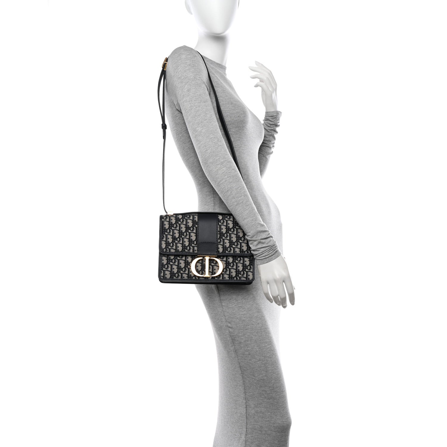 Christian Dior Oblique 30 Montaigne Flap Bag Blue 2 of 11