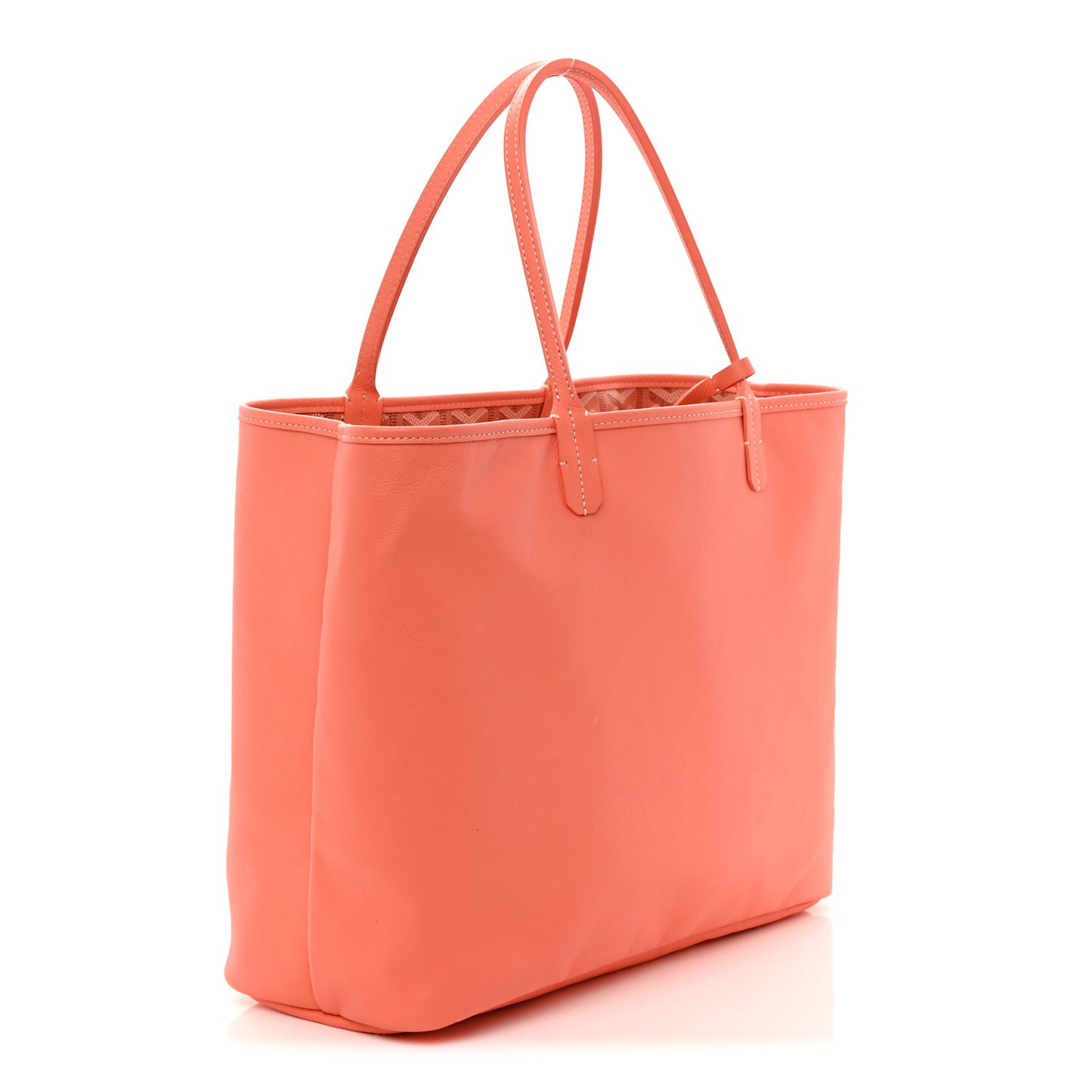 Goyardine Embroidered Seahorse Reversible Anjou PM Coral