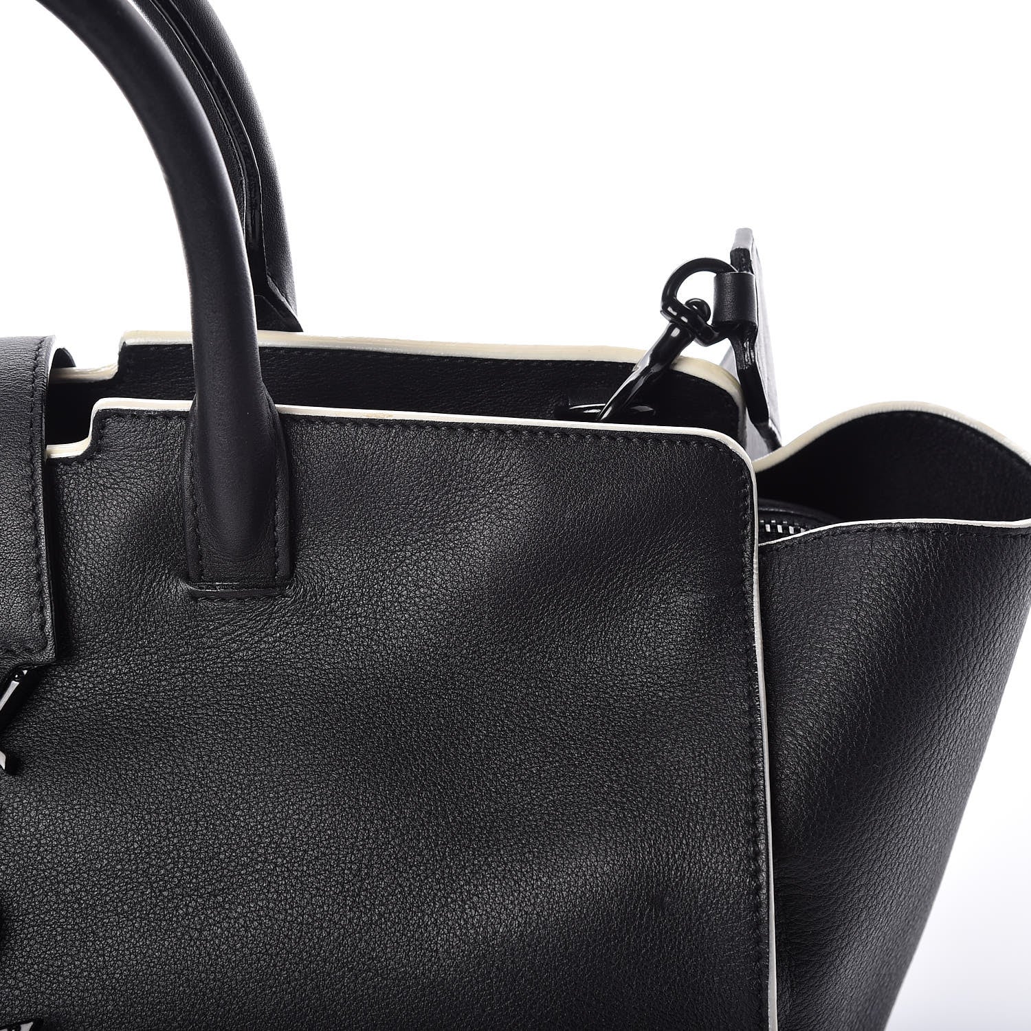 Saint Laurent Calfskin Small Monogram Downtown Cabas Black White 14 of 14