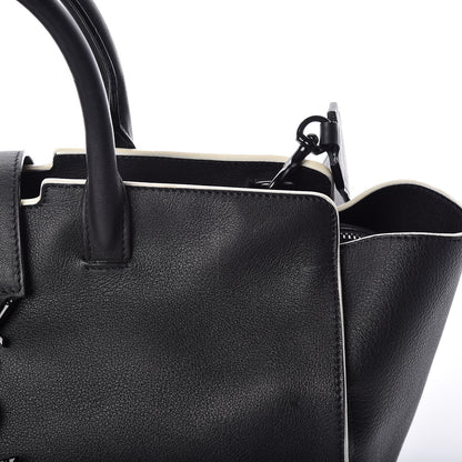 Saint Laurent Calfskin Small Monogram Downtown Cabas Black White 14 of 14
