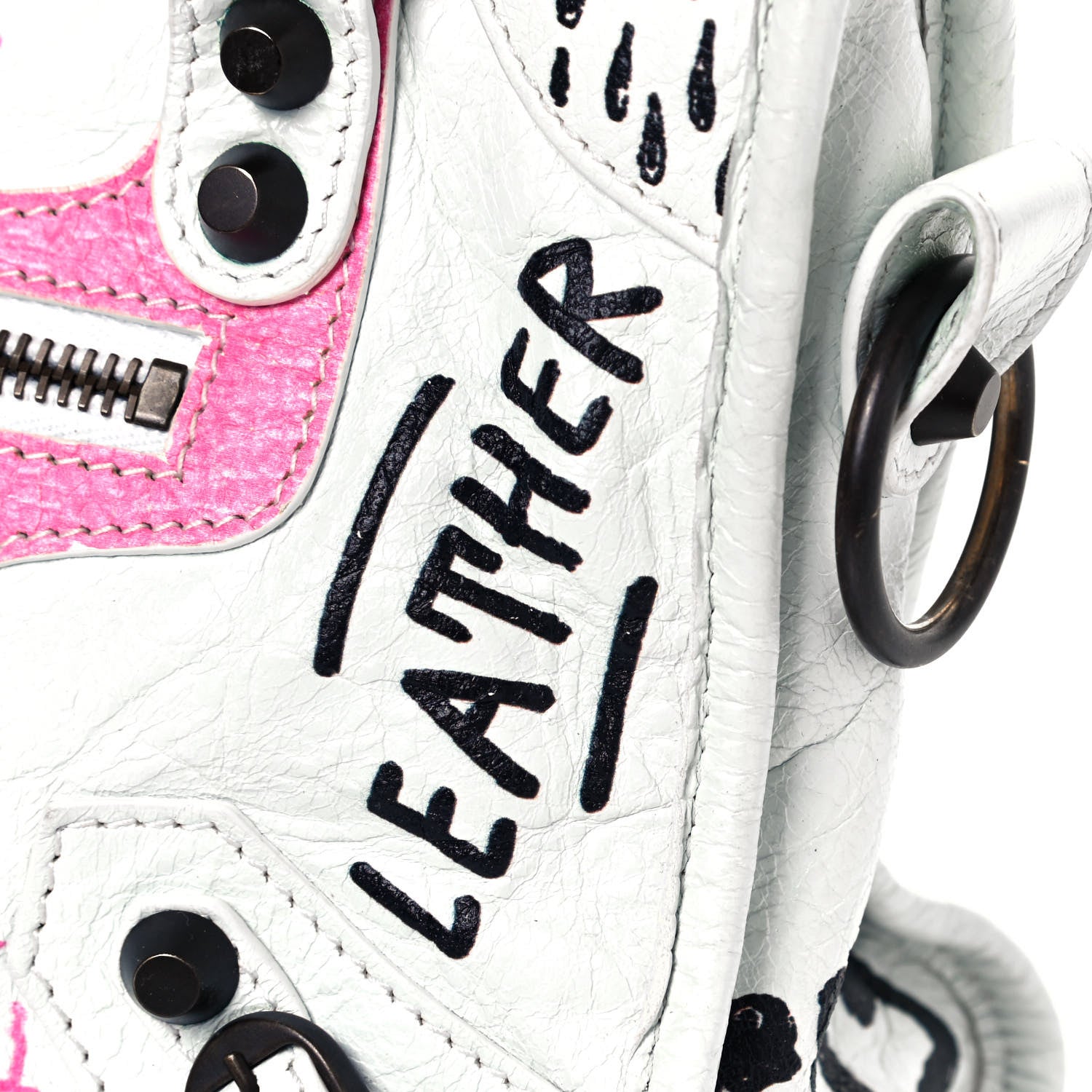 Balenciaga Agneau Graffiti All Over Classic Hardware Mini City White Multicolor 13 of 14