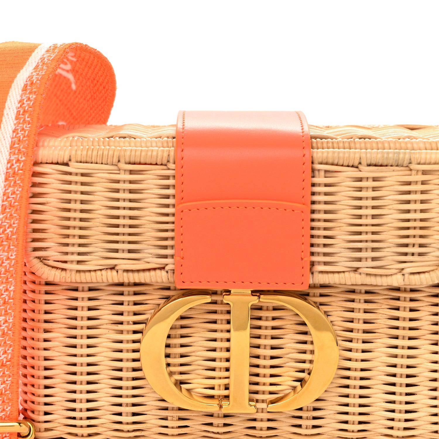 Christian Dior Wicker Oblique 30 Montaigne Box Bag Fluorescent Orange 8 of 11