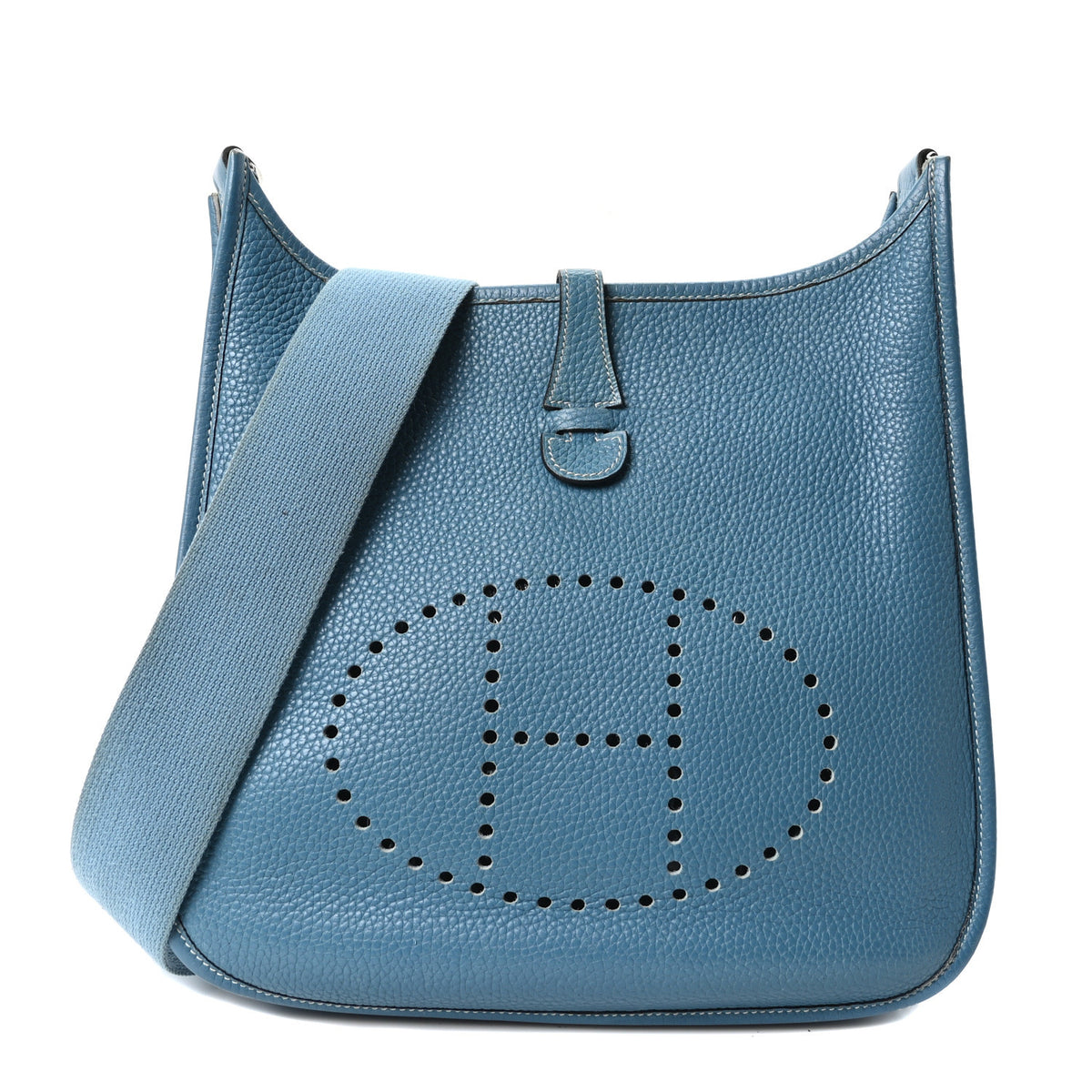 Hermes Taurillon Clemence Evelyne II PM Blue Jean 1 of 10