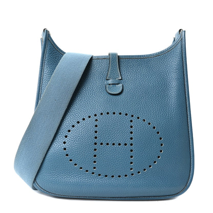 Hermes Taurillon Clemence Evelyne II PM Blue Jean 1 of 10