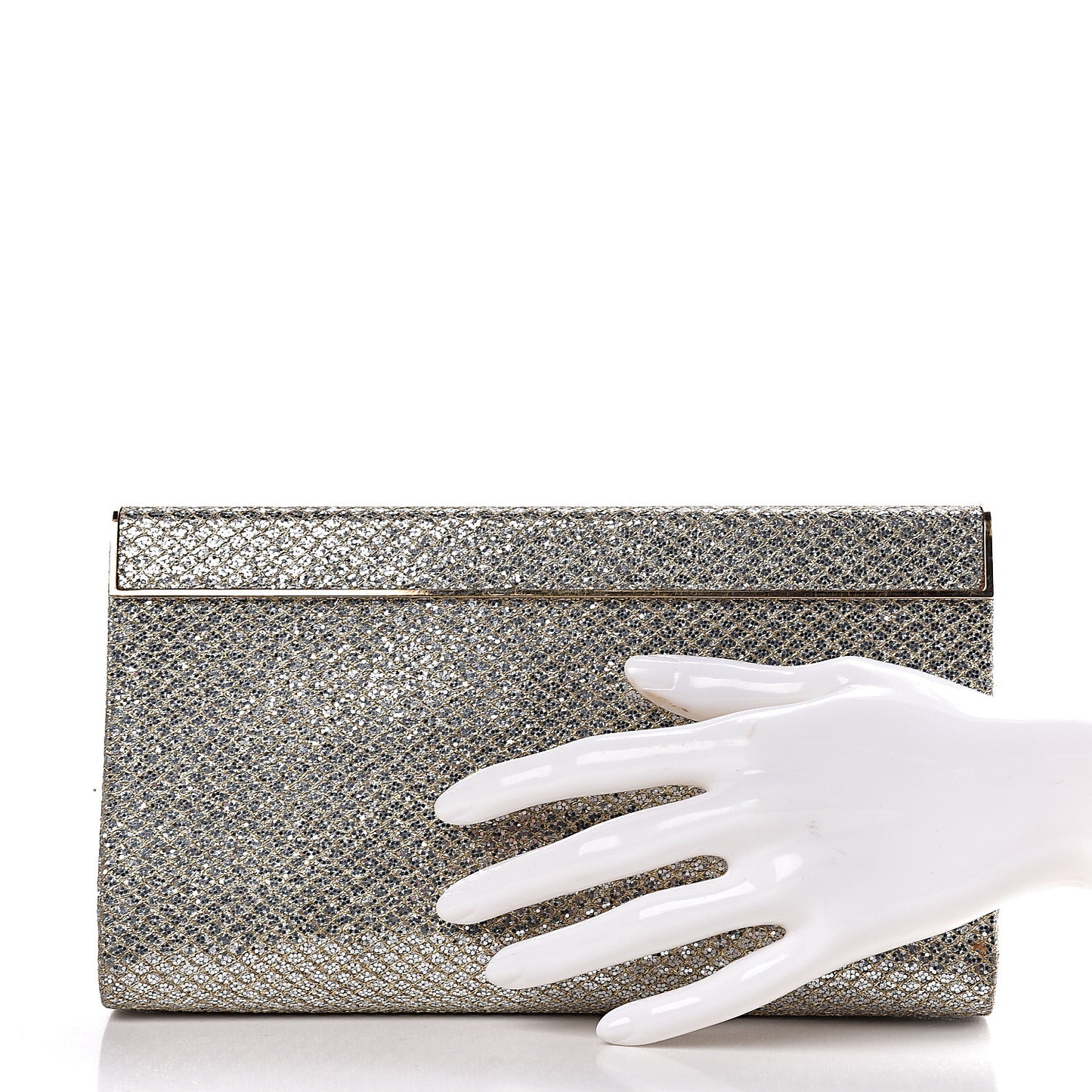 Glitter Fabric Clutch Champagne