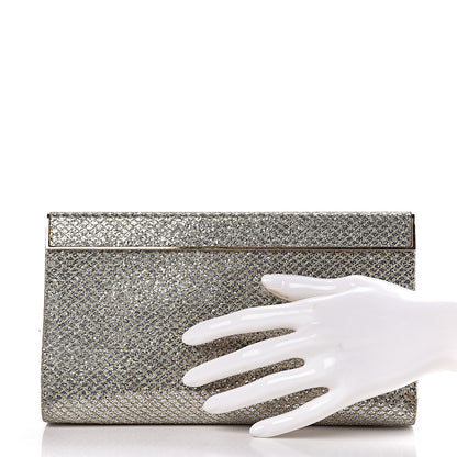 Jimmy Choo Glitter Fabric Clutch Champagne 2 of 14
