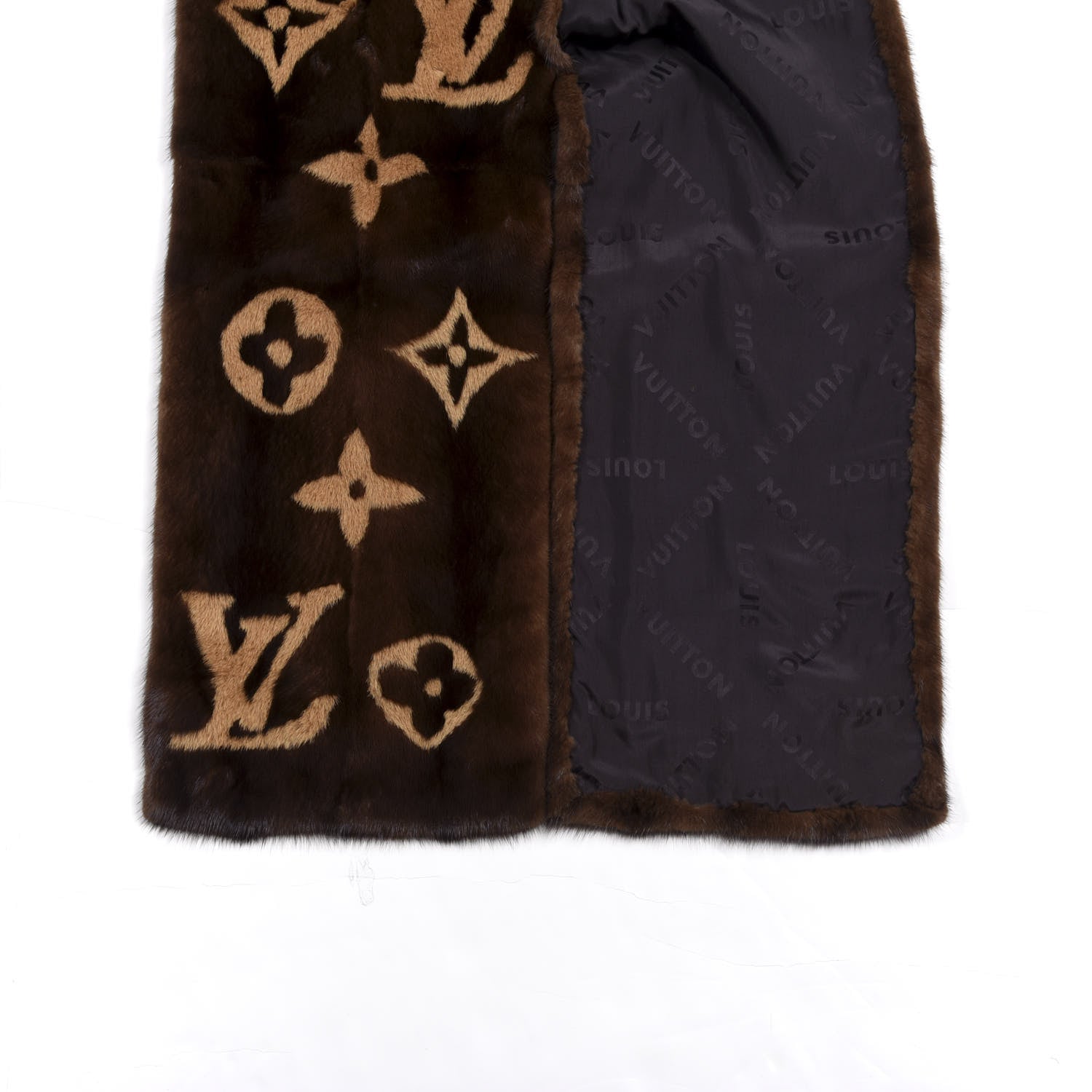 Louis Vuitton Monogram Mink Fur Stole Brown 3 of 3