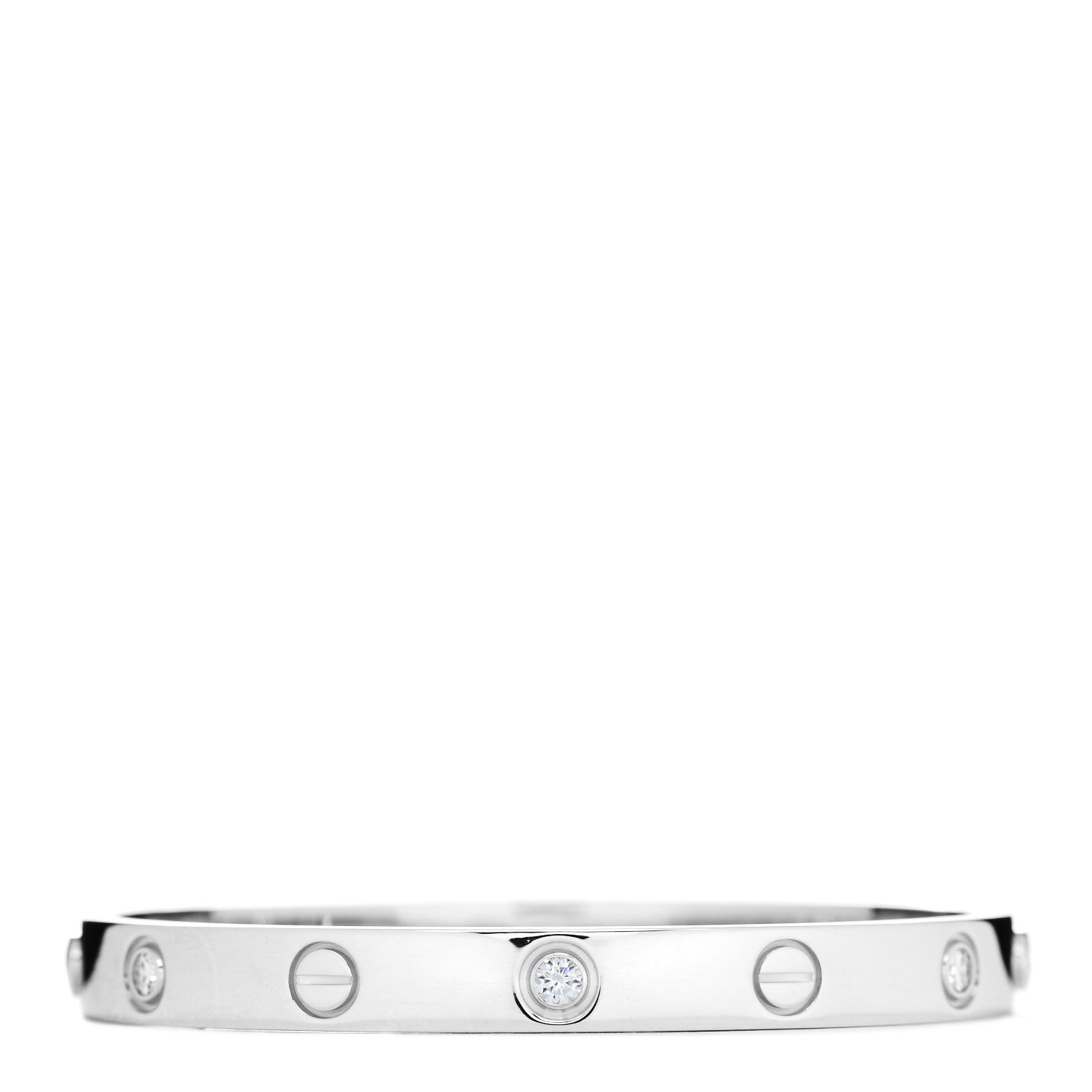 Cartier 18K White Gold 6 Diamond LOVE Bracelet 16 3 of 4