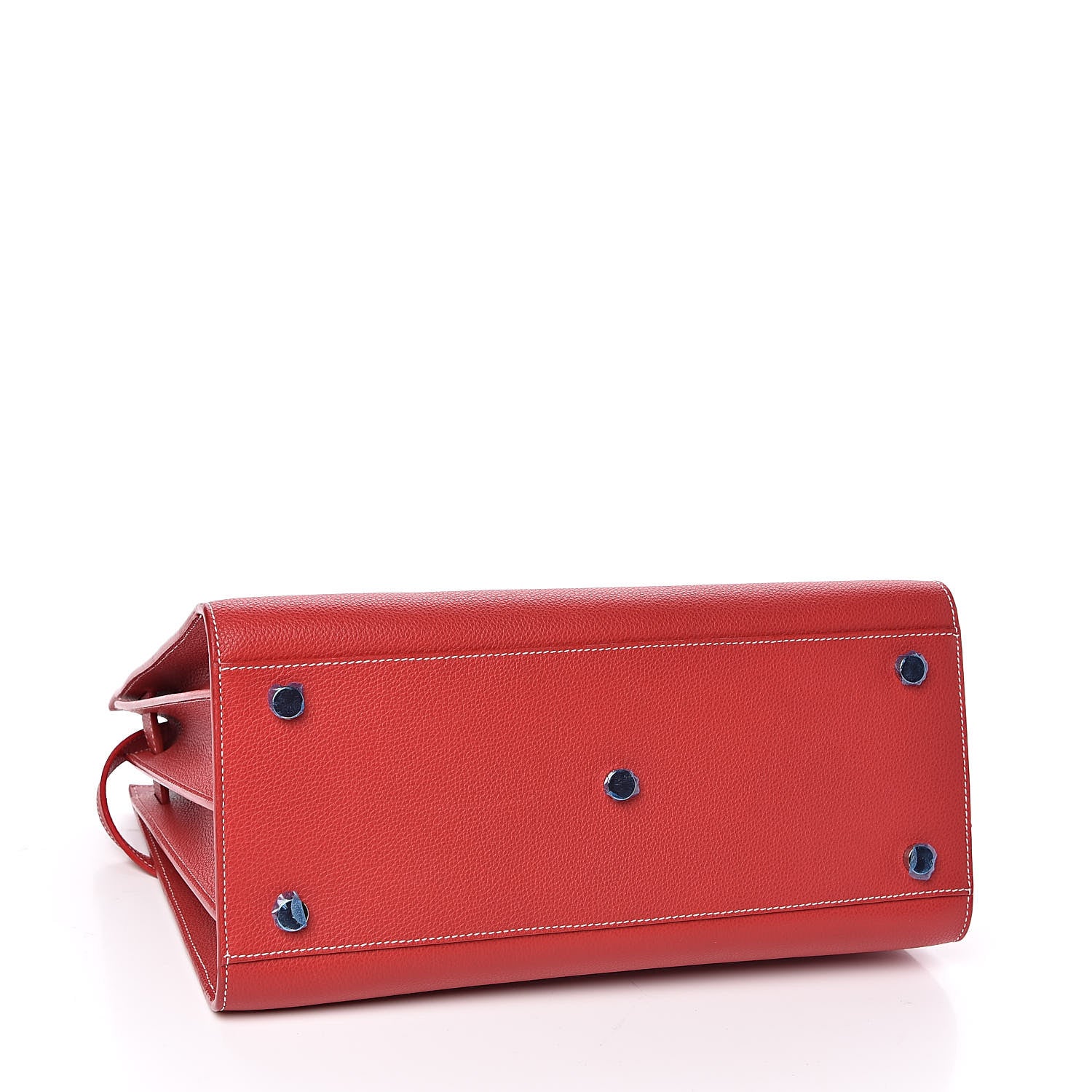 Saint Laurent Grained Calfskin Topstich Small Sac De Jour Red 4 of 11