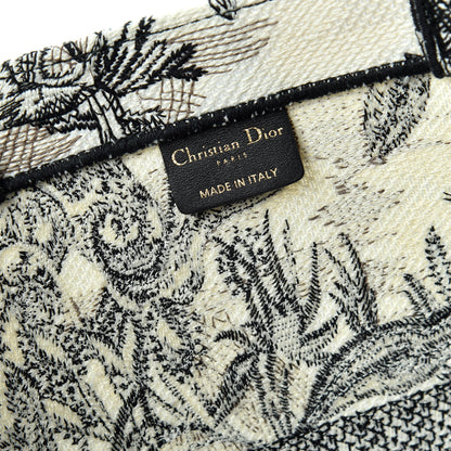 Christian Dior Canvas Embroidered Toile De Jouy Book Tote White Black 8 of 9