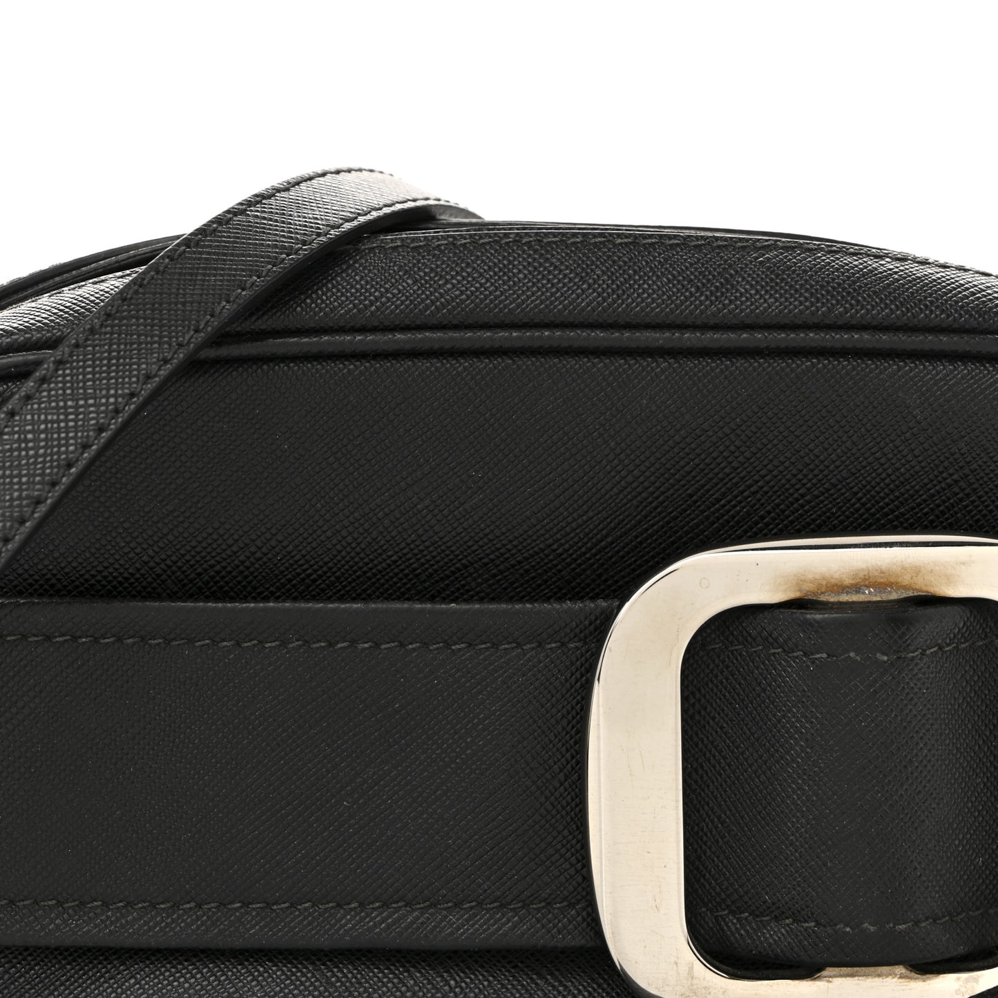 Saffiano Buckle Camera Bag Black