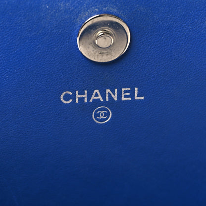 Chanel Lambskin Quilted Square Wallet On Chain WOC Blue 7 of 14