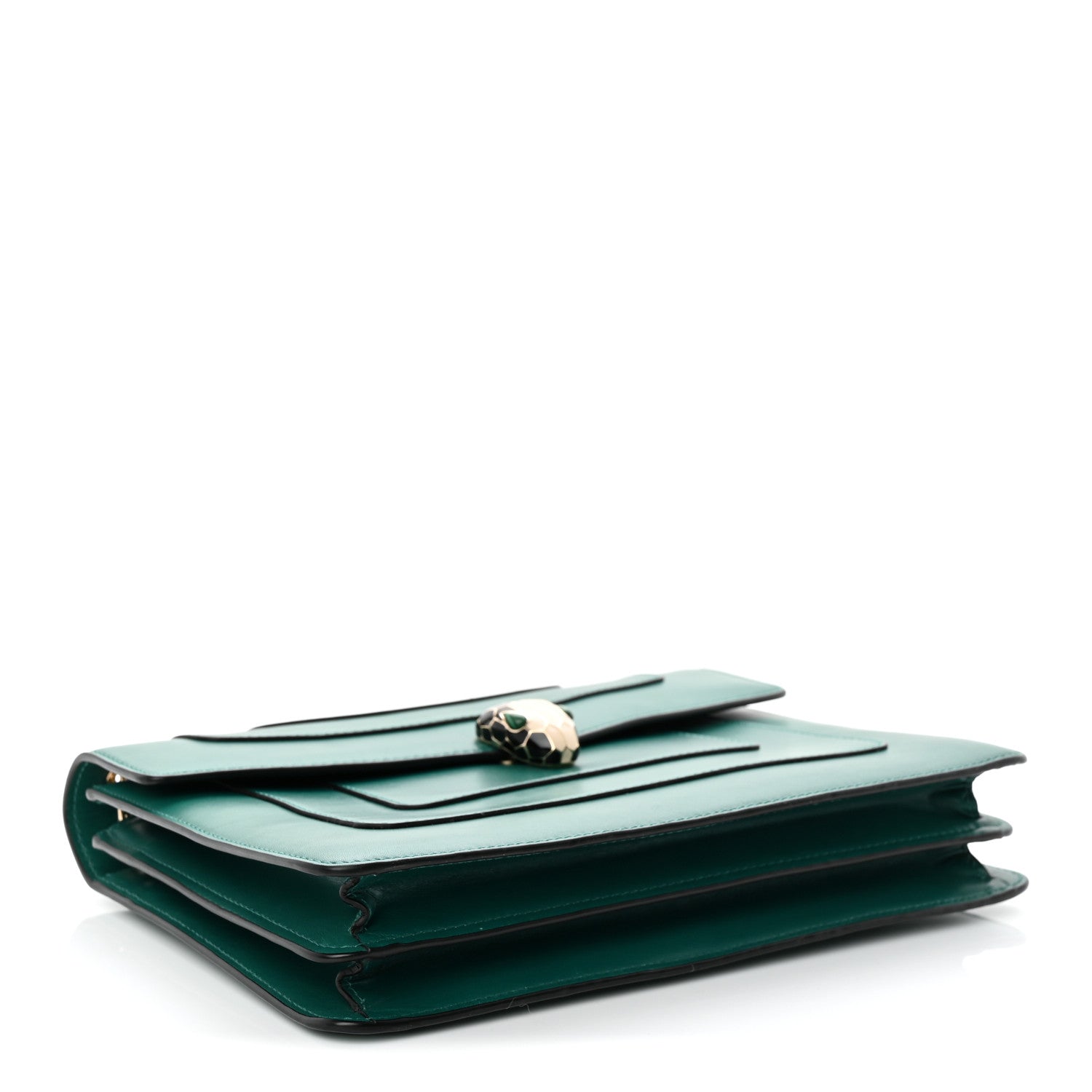 Bulgari Calfskin Serpenti Forever Snake Strap Crossbody Bag Emerald Green 4 of 10