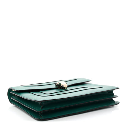 Bulgari Calfskin Serpenti Forever Snake Strap Crossbody Bag Emerald Green 4 of 10