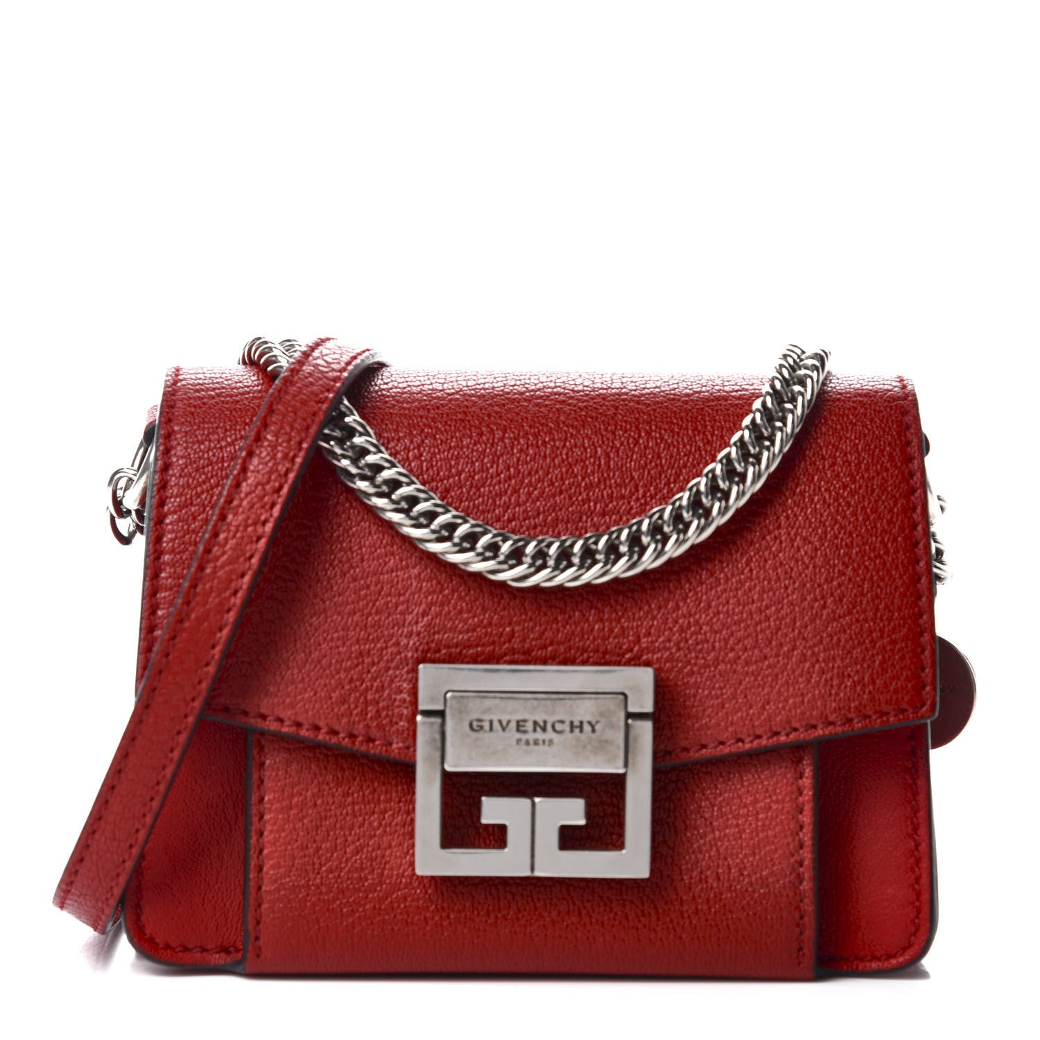 Givenchy Goatskin Mini GV3 Shoulder Bag Bright Red 1 of 10