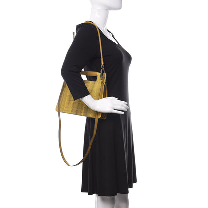 Givenchy Calfskin Python Embossed Medium Whip Top Handle Crossbody Yellow 2 of 10