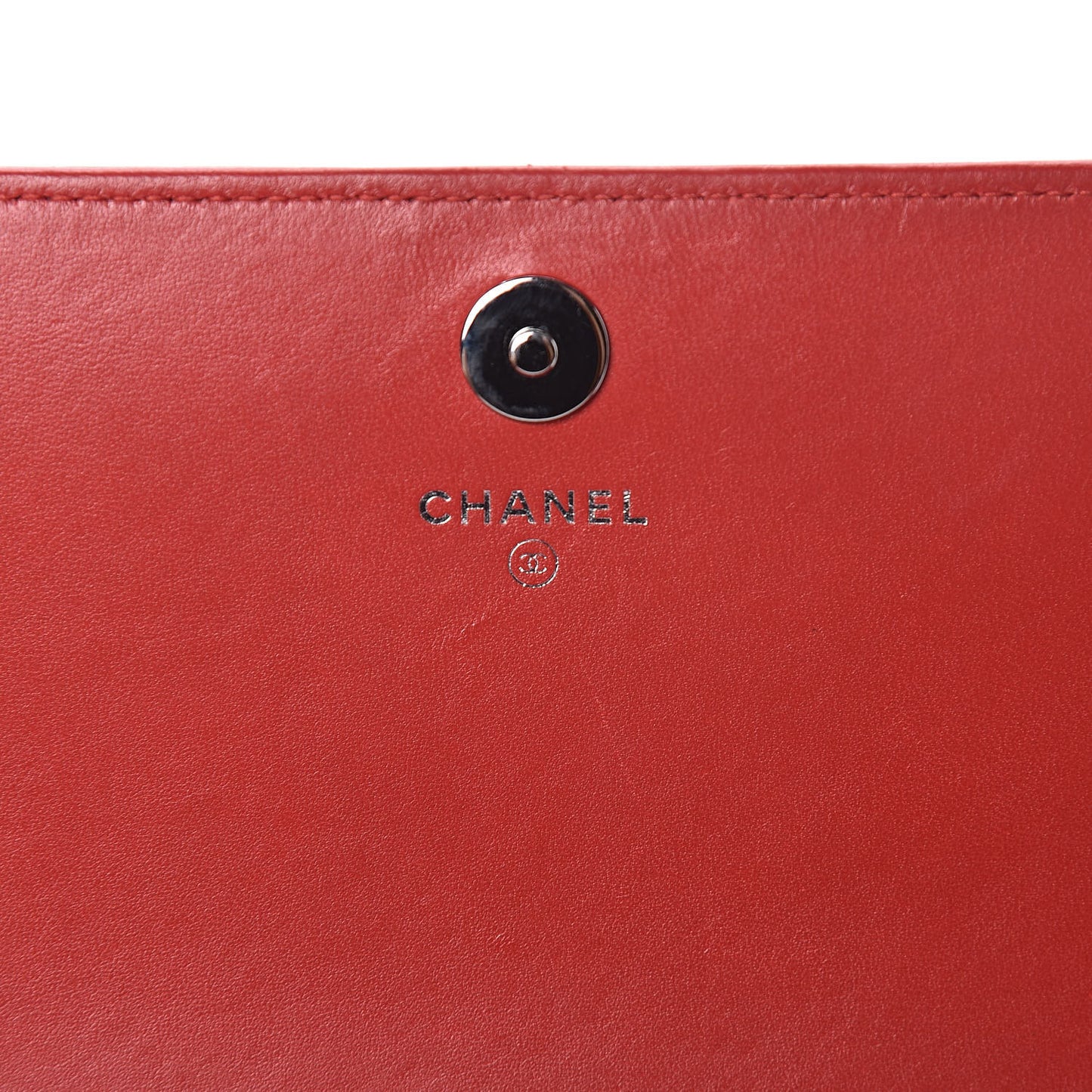 Lambskin Quilted Boy Wallet On Removable Chain WOC Red