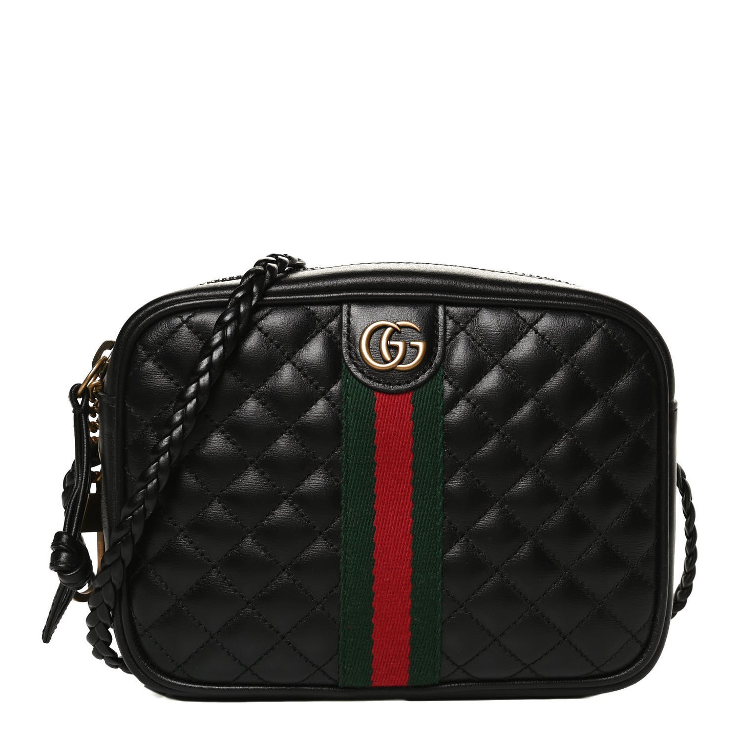 Calfskin Trapuntata Web Mini GG Shoulder Bag Black