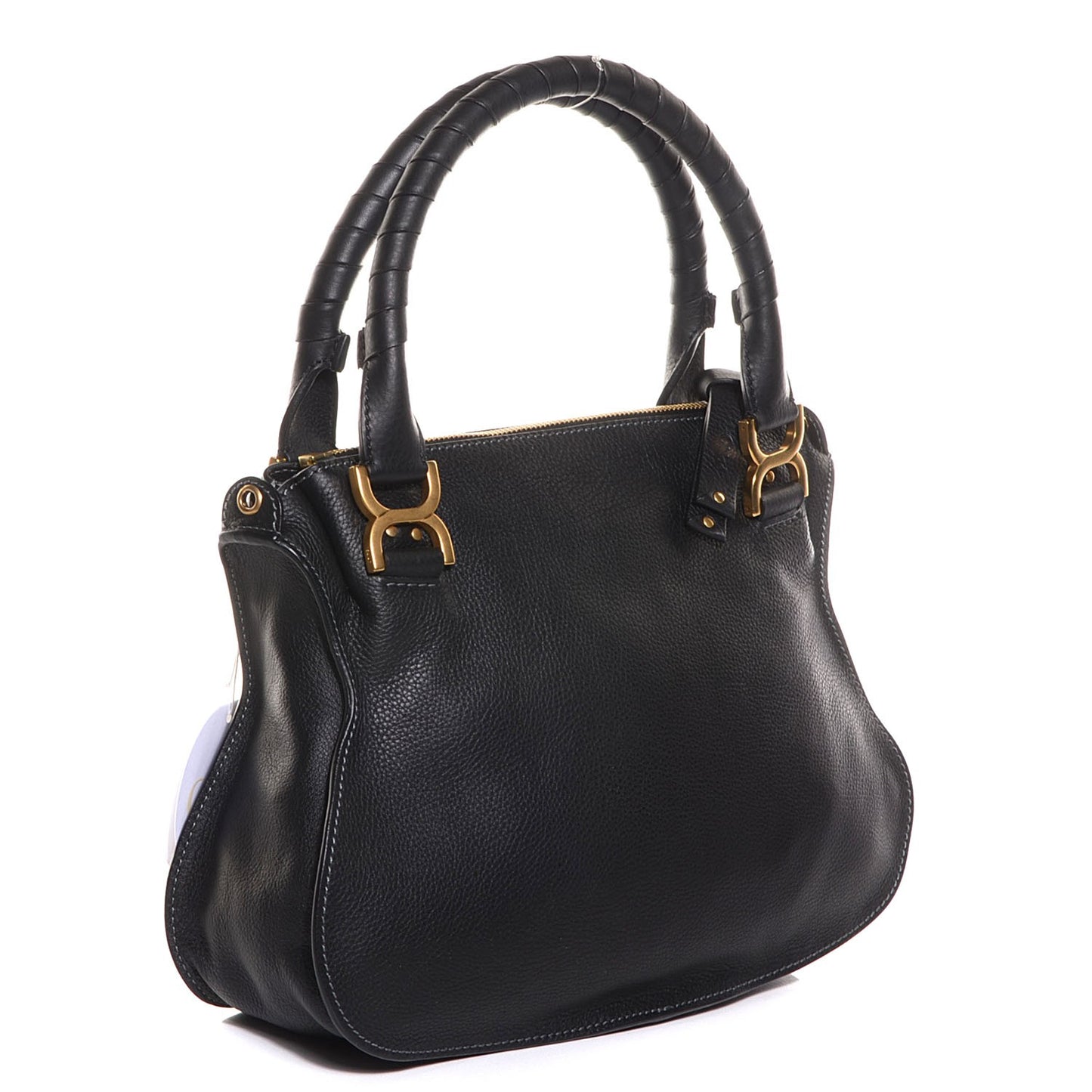 Calfskin Medium Marcie Satchel Black