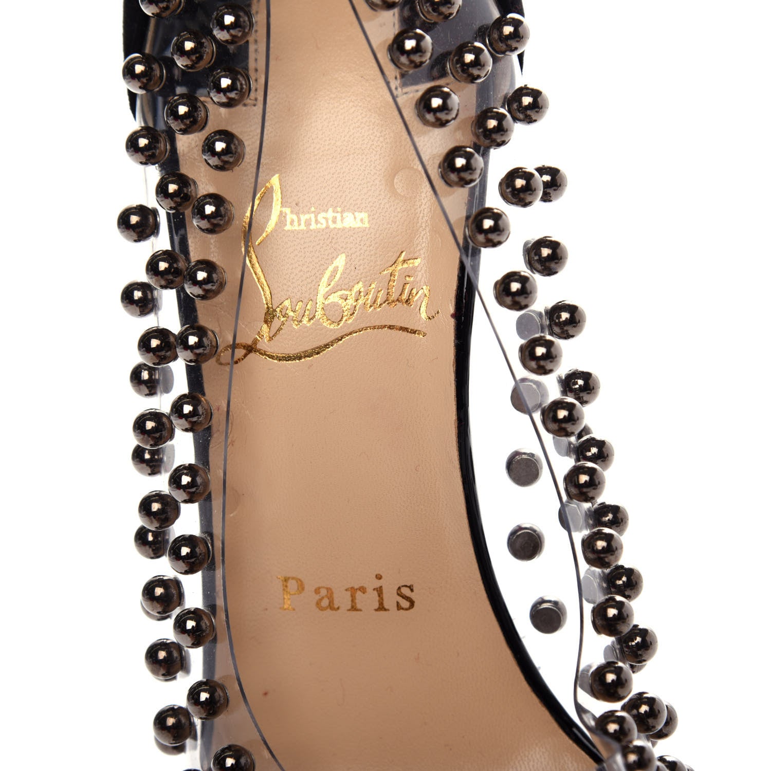 Christian Louboutin Suede Patent Studded Bille et Boule 100 Pumps 36.5 Black 8 of 9