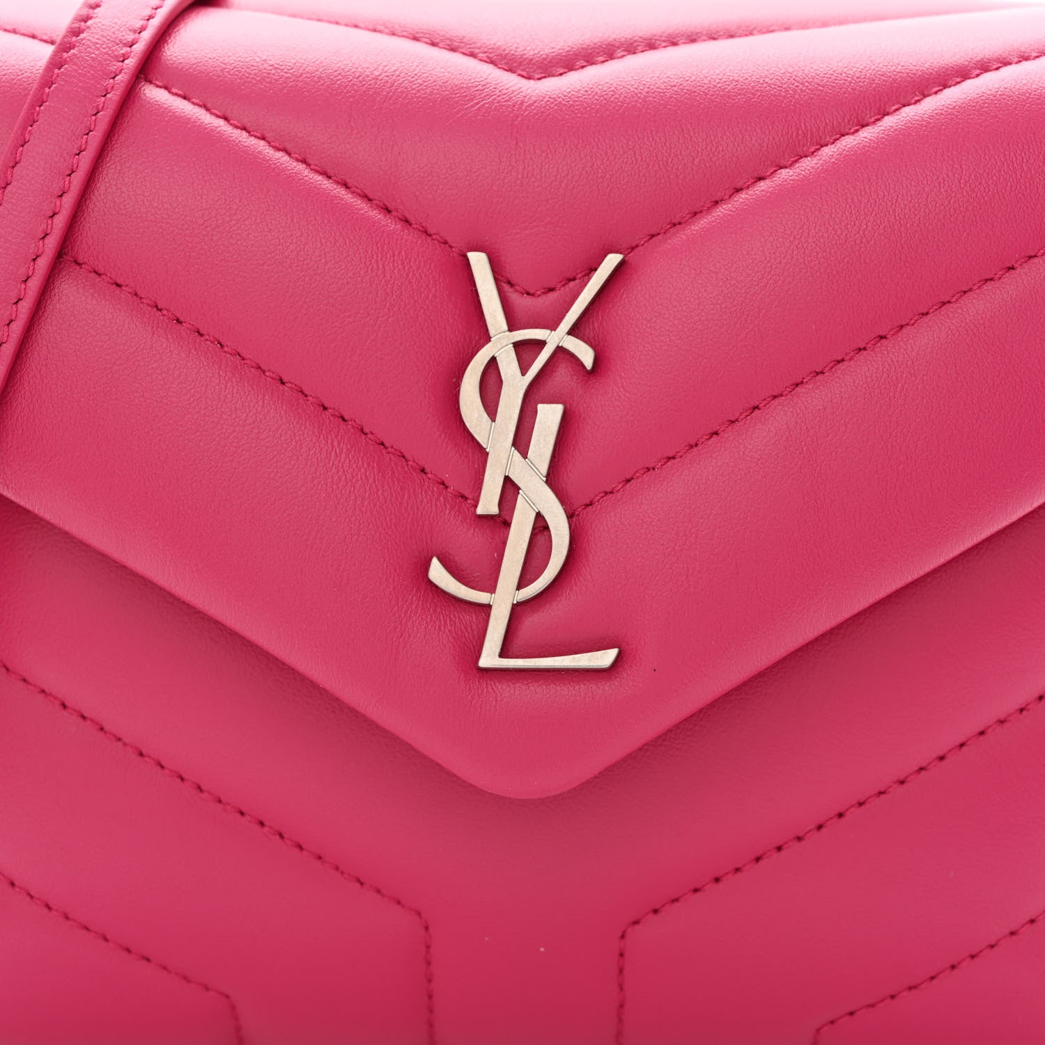 Saint Laurent Calfskin Y Quilted Monogram Toy Loulou Crossbody Bag Freesia 8 of 10